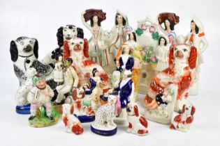 STAFFORDSHIRE; a large collection of 19th century and later figures, including Uncle Tom and Eva,