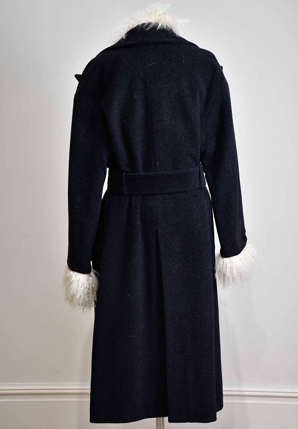 ALEXANDER MCQUEEN; a rare circa winter 2000 charcoal grey 100% wool coat with genuine ivory - Image 3 of 4