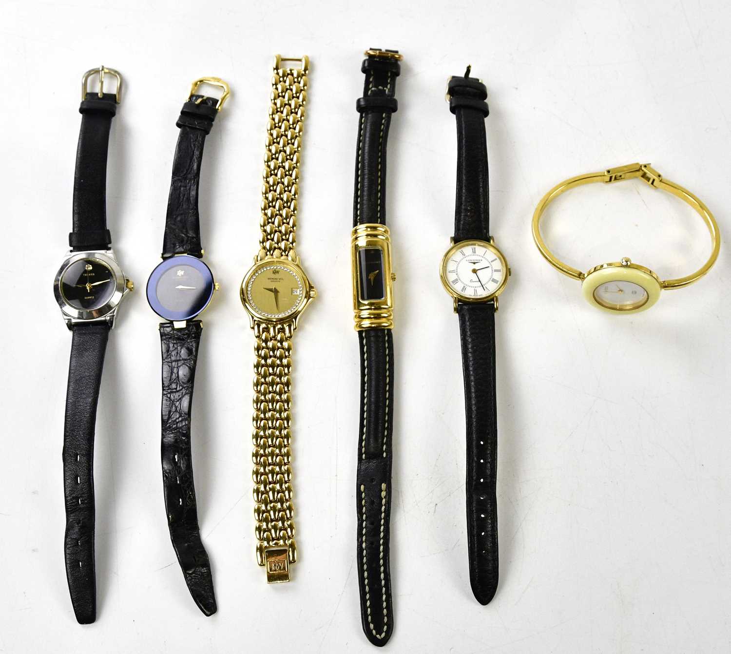 A small collection of lady's wristwatches to include Gucci, Raymond Weil, Longines, Terner and