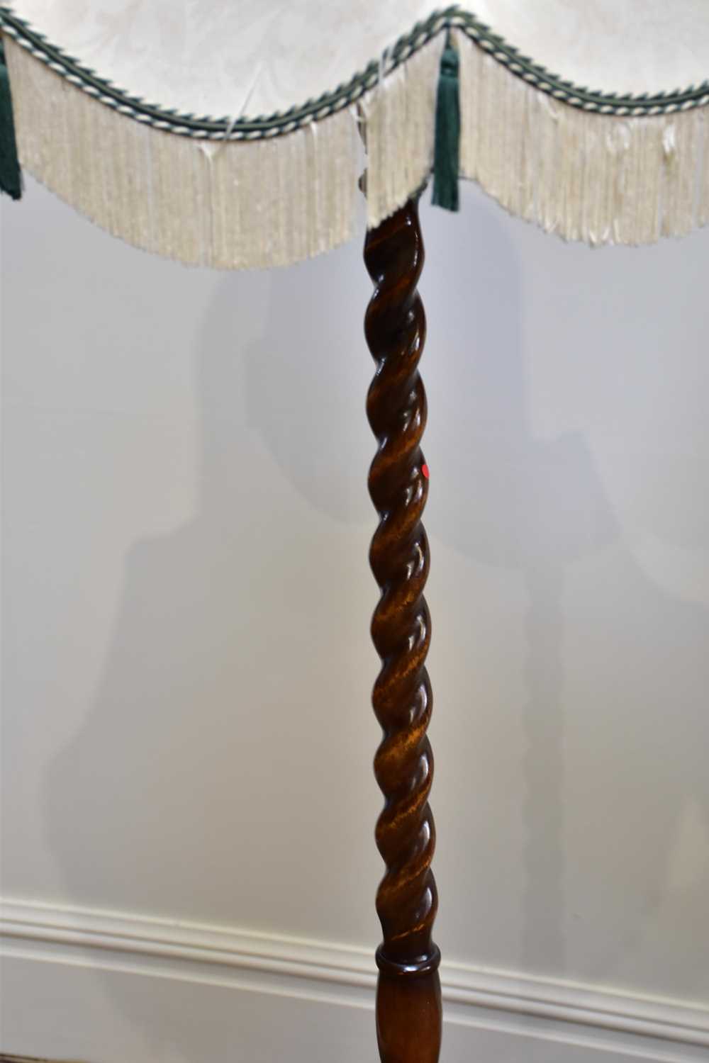 Three 20th century standard lamps, including a barley twist example, height of largest 147cm (3) - Image 4 of 4