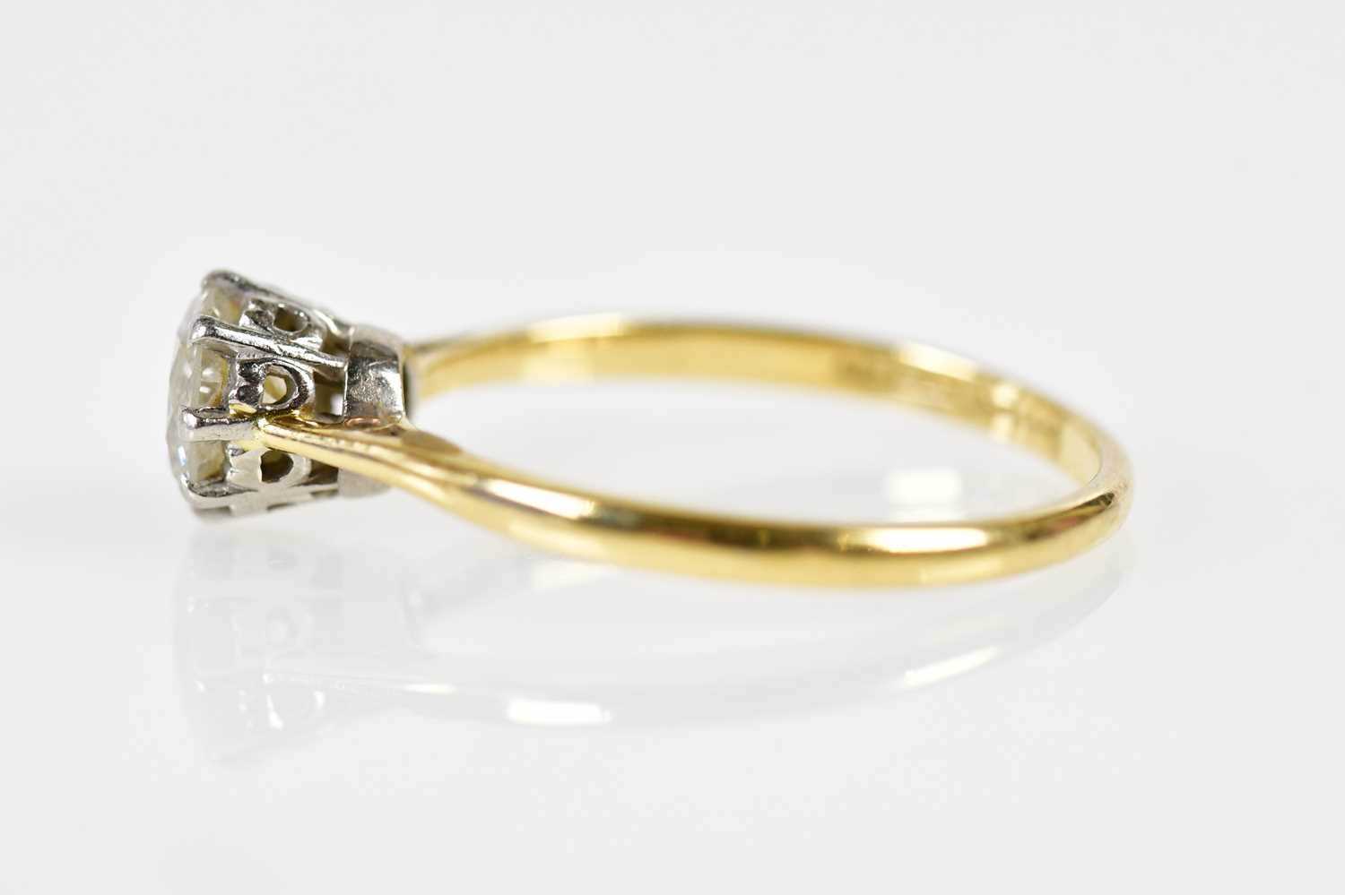 An 18ct yellow gold platinum tipped diamond solitaire ring, the round brilliant cut eight claw set - Image 3 of 7