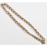 An 18ct yellow gold curb link necklace, length 29cm, approx 27.6g (lacking clasp).