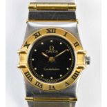 OMEGA; a lady's Constellation bimetallic wristwatch with Roman numerals to the chapter ring,