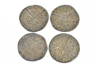 Four Edward III silver long cross groats (4).