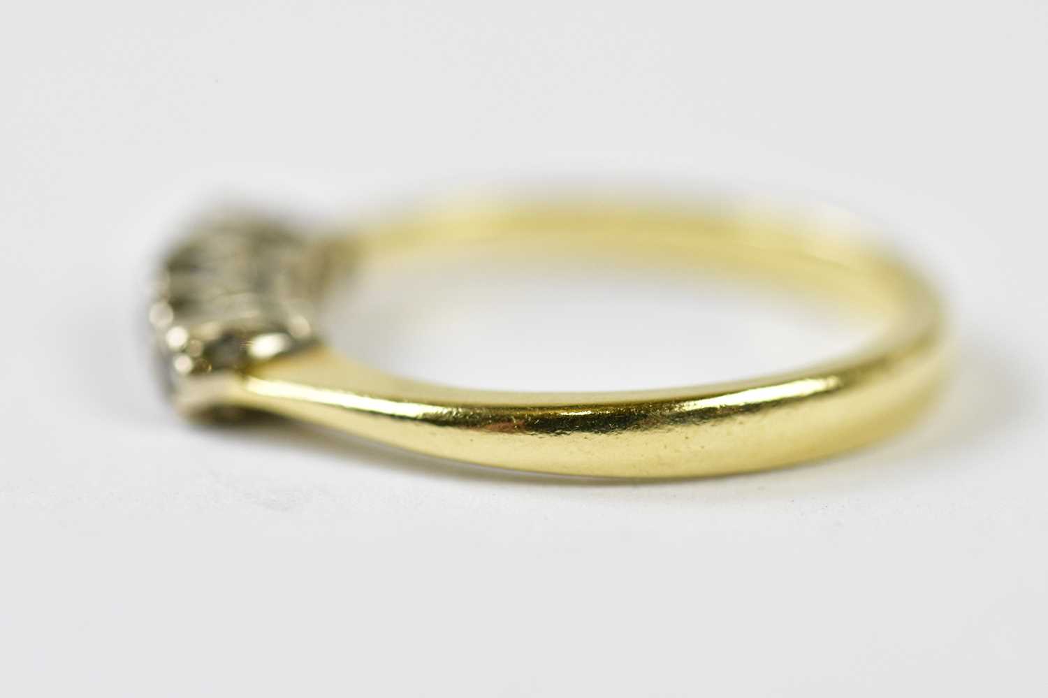 An 18ct yellow gold and tiny five stone graduated diamond ring, size M, approx. 3.1g. - Image 2 of 3