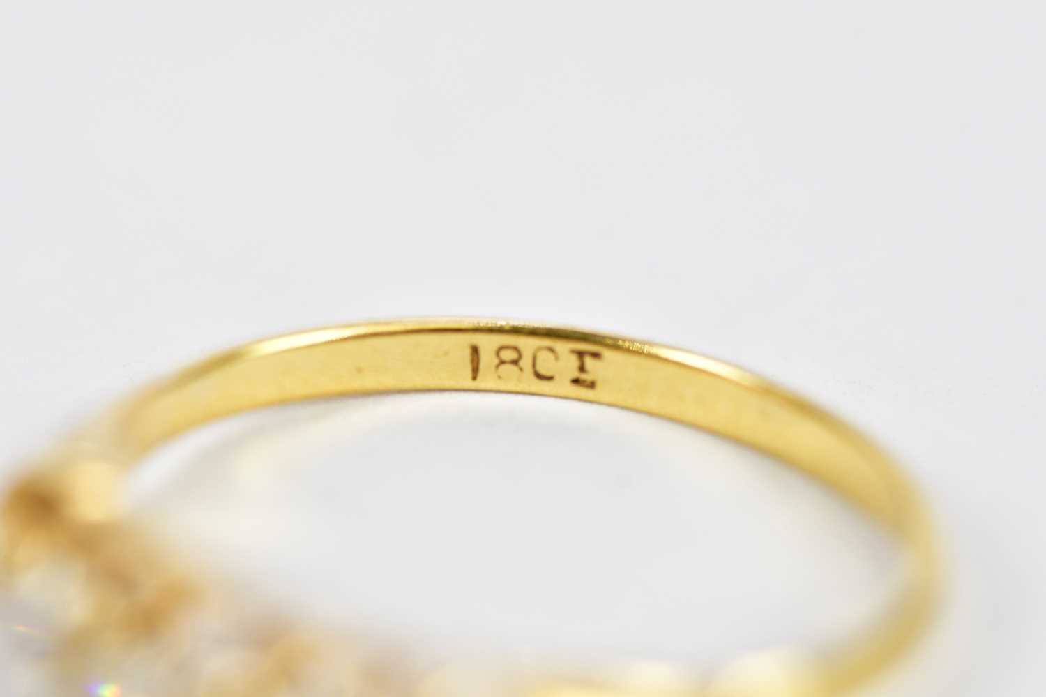 An 18ct yellow gold graduated five stone diamond ring, the claw set old cut stones set with - Image 3 of 3