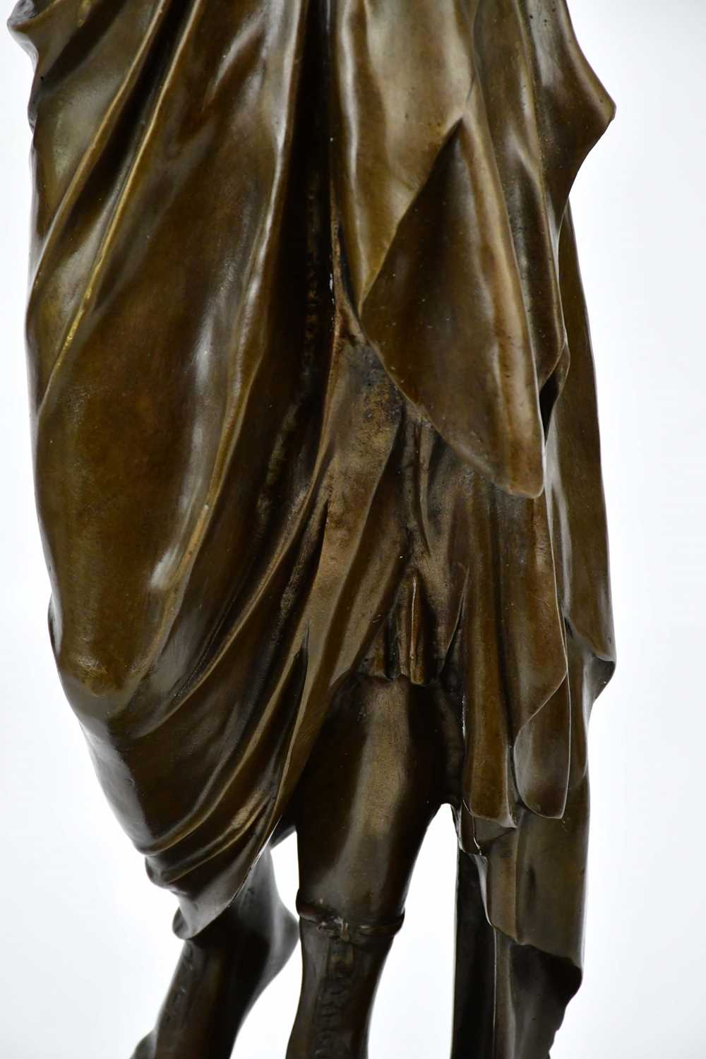 A reproduction bronzed figure of Virgil, on plinth base, height 73cm. - Image 3 of 7