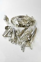 A quantity of assorted silver plated items including a Mappin & Webb hors d'oeuvre dish stamped '