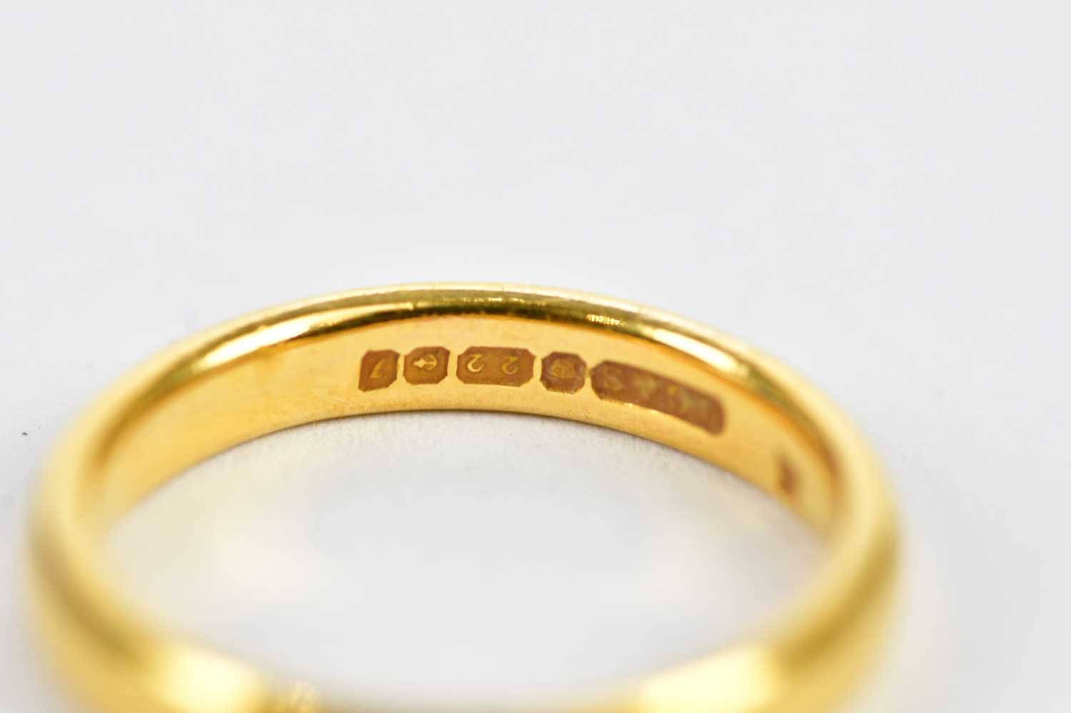 A 22ct yellow gold wedding band, size N, approx 5.68g. - Image 2 of 2