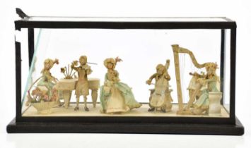 A cased diorama, 'Chamber Music', length 26cm, height 13cm.
