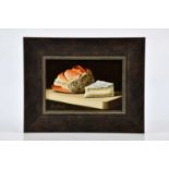 † ANNE SONGHURST; oil on board, 'Goats Cheese with Bread', signed lower left, 10 x 15cm, framed.