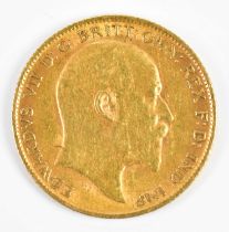 An Edward VII half sovereign, 1905. Condition Report: Light wear but good condition.