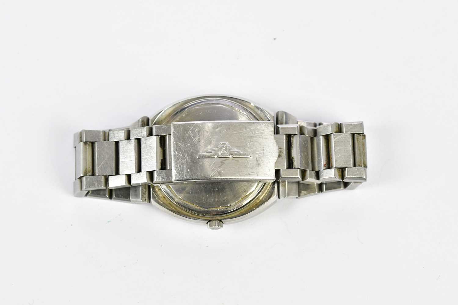 LONGINES; a gentleman's stainless steel 1970s Admiral automatic wristwatch with baton markers to the - Image 4 of 4