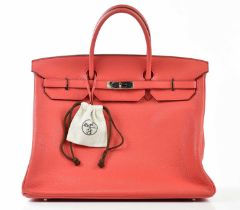 HERMÈS; a 2010 Birkin 40 Bougainvillea Taurillon Clemence leather handbag with clochette and