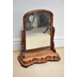 A large Victorian mahogany toilet mirror, height 78cm, width 61cm.