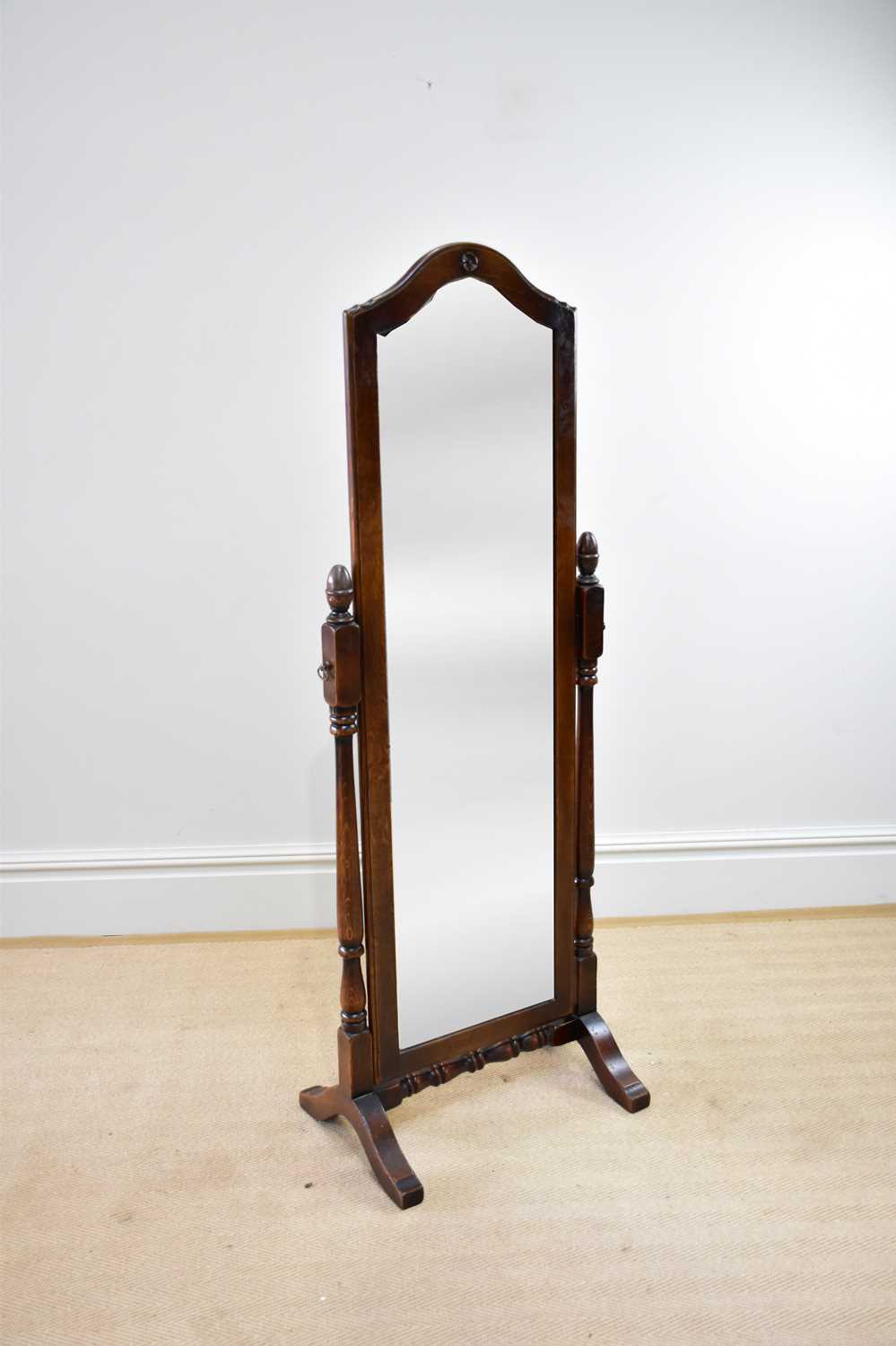 ROYAL OAK FOR ARIGHI BIANCHI; a modern oak cheval mirror with bevelled plate, height 158cm.