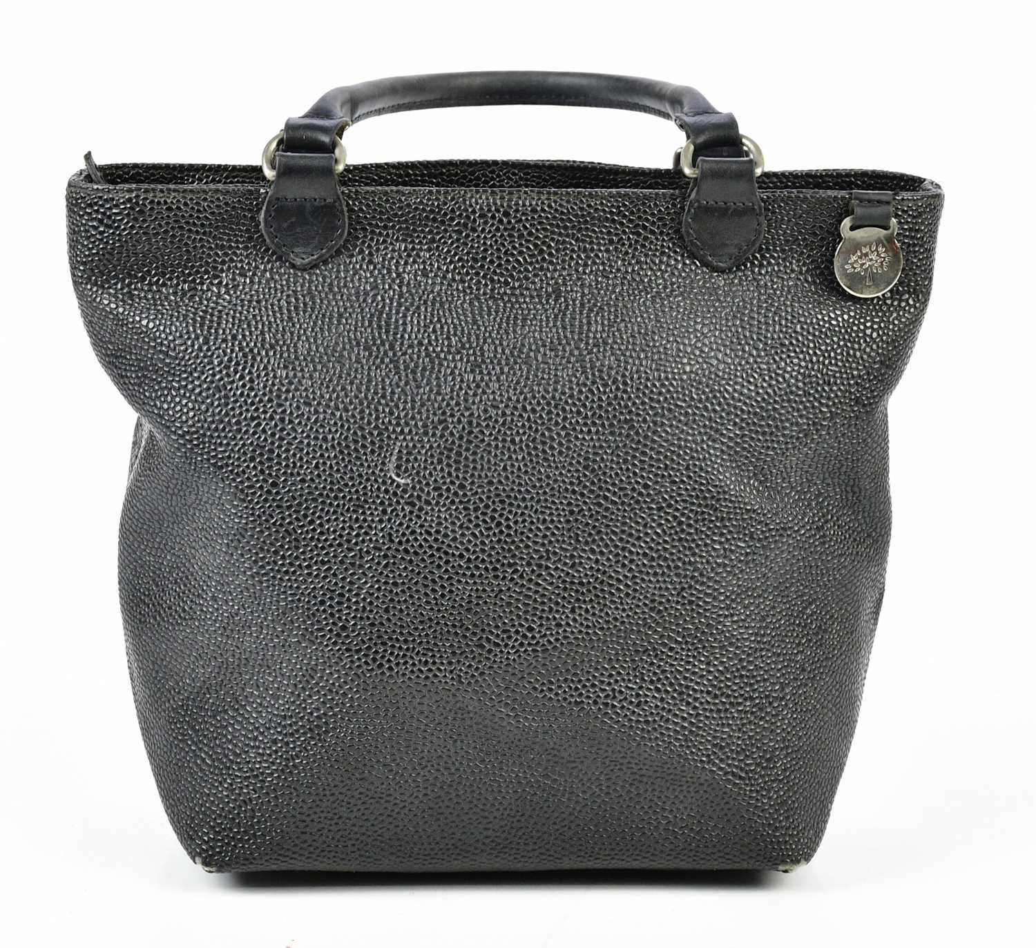 MULBERRY; a black Scotchgrain coated canvas vintage handbag with black leather maker's logo to front - Image 2 of 4