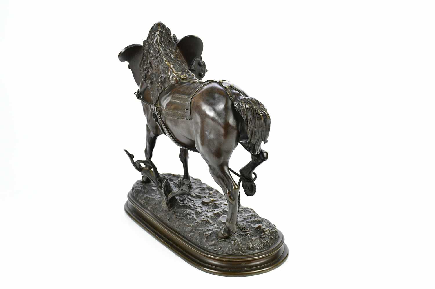 T H GECHTER; a bronze figure of a horse, on plinth base, height 40cm. - Image 4 of 6