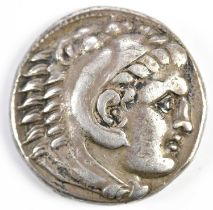 A Kingdom of Macedon Alexander III silver tetradrachm (336-323BC), diameter 25mm.