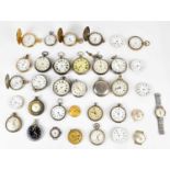 A large quantity of assorted pocket watches and movements including ten hallmarked silver cased