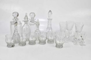 EDINBURGH CRYSTAL; eight liqueur glasses, height 10cm and three larger glasses, with two unmarked