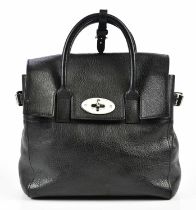 MULBERRY; a black soft grained cow leather Bayswater backpack, with fabric shoulder straps, two