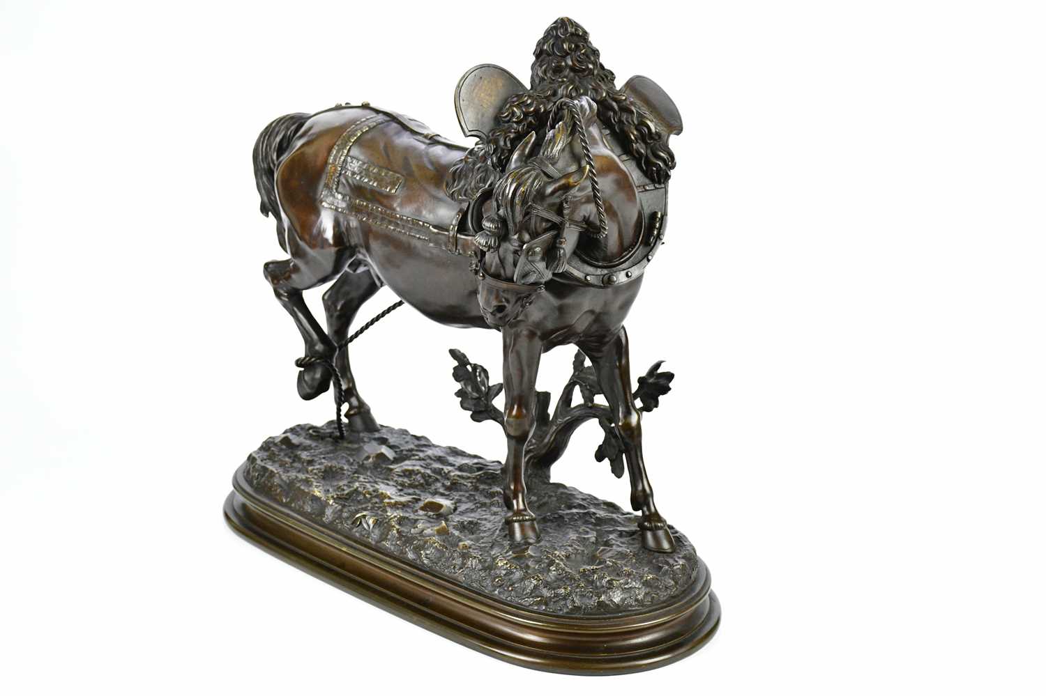 T H GECHTER; a bronze figure of a horse, on plinth base, height 40cm. - Image 2 of 6