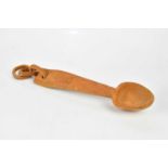 LEWIS OWEN; a hand carved commemorative Welsh spoon for the Investiture of The Prince of Wales in