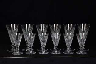 WATERFORD; six cut glass conical glasses, possibly 'Glendevon' pattern, height 11cm, with six