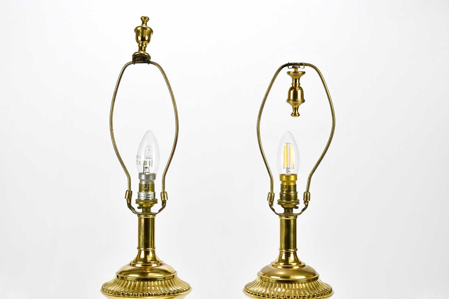A pair of good quality cut glass gilt metal table lamps, height 46cm (2). Condition Report: Slight - Image 2 of 4