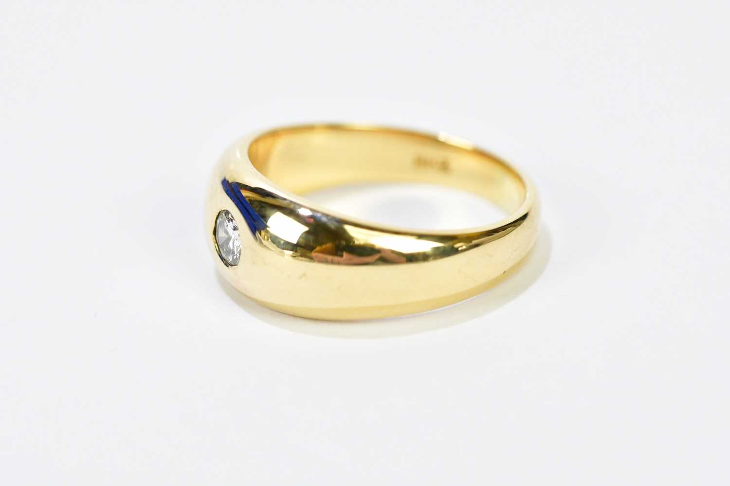 An 18ct yellow gold diamond solitaire ring, the single round brilliant cut stone weighing approx. - Image 2 of 3