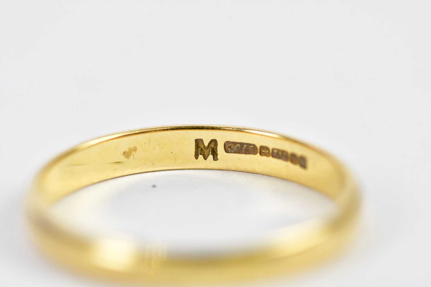 An 18ct yellow gold wedding band, size N 1/2, approx. 2.1g. - Image 3 of 3