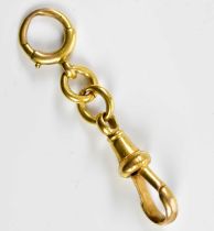 A 15ct yellow gold clasp and loop, approx 5.1g. Condition Report: The clasp and each ring loop