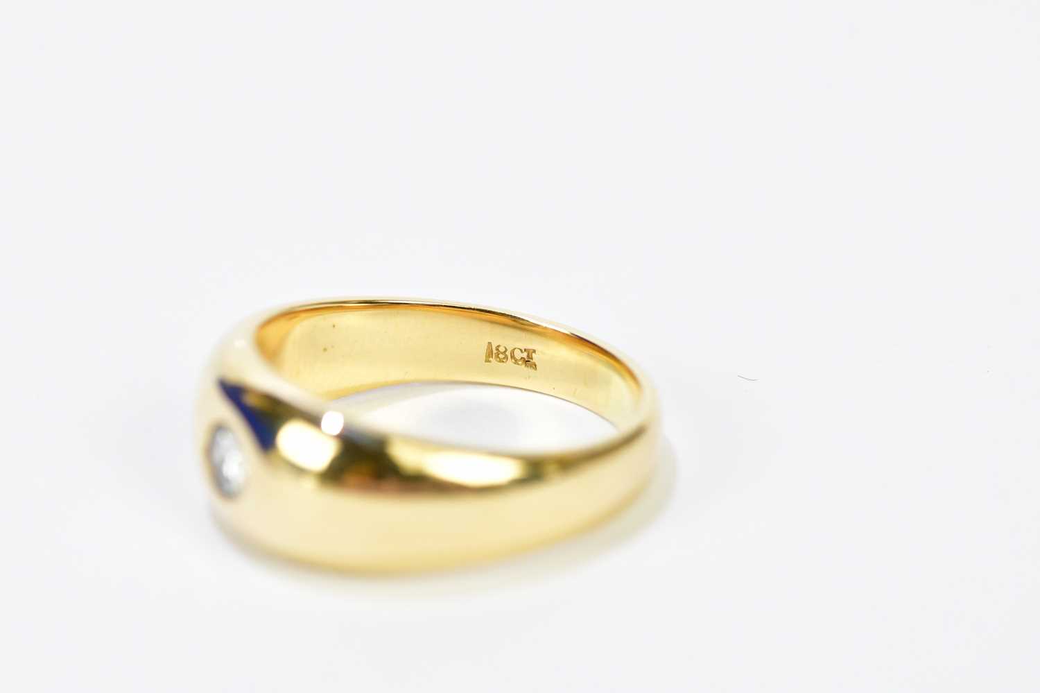 An 18ct yellow gold diamond solitaire ring, the single round brilliant cut stone weighing approx. - Image 3 of 3