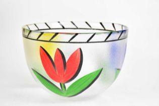 ULRICA HYDMAN VALLIEN FOR KOSTA BODA; a "Tulipa" glass bowl, height 14cm, diameter 22cm. Condition