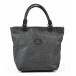 MULBERRY; a black Scotchgrain coated canvas vintage handbag with black leather maker's logo to front