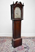 A 19th century mahogany cased eight day longcase clock, with possible replacement silvered dial