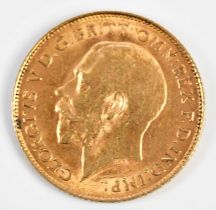 A George V half sovereign, 1913. Condition Report: Light wear, minor marks but good condition.