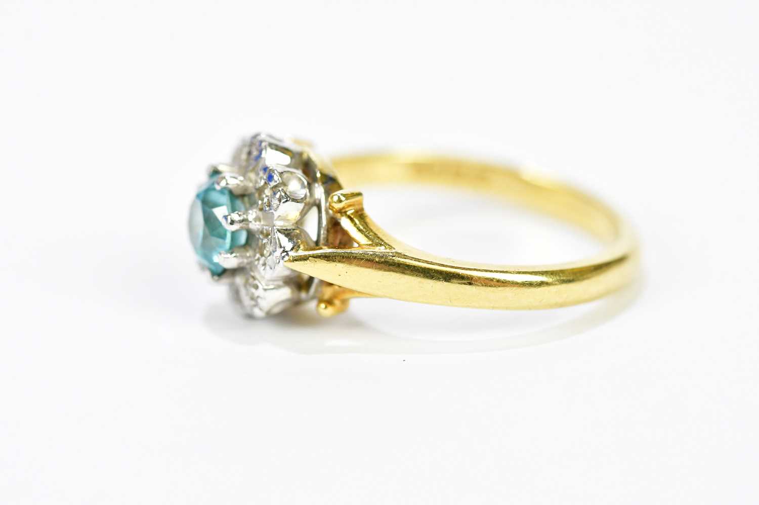 An 18ct yellow gold topaz and diamond floral cluster ring, size K, approx. 4.62g. - Image 2 of 3