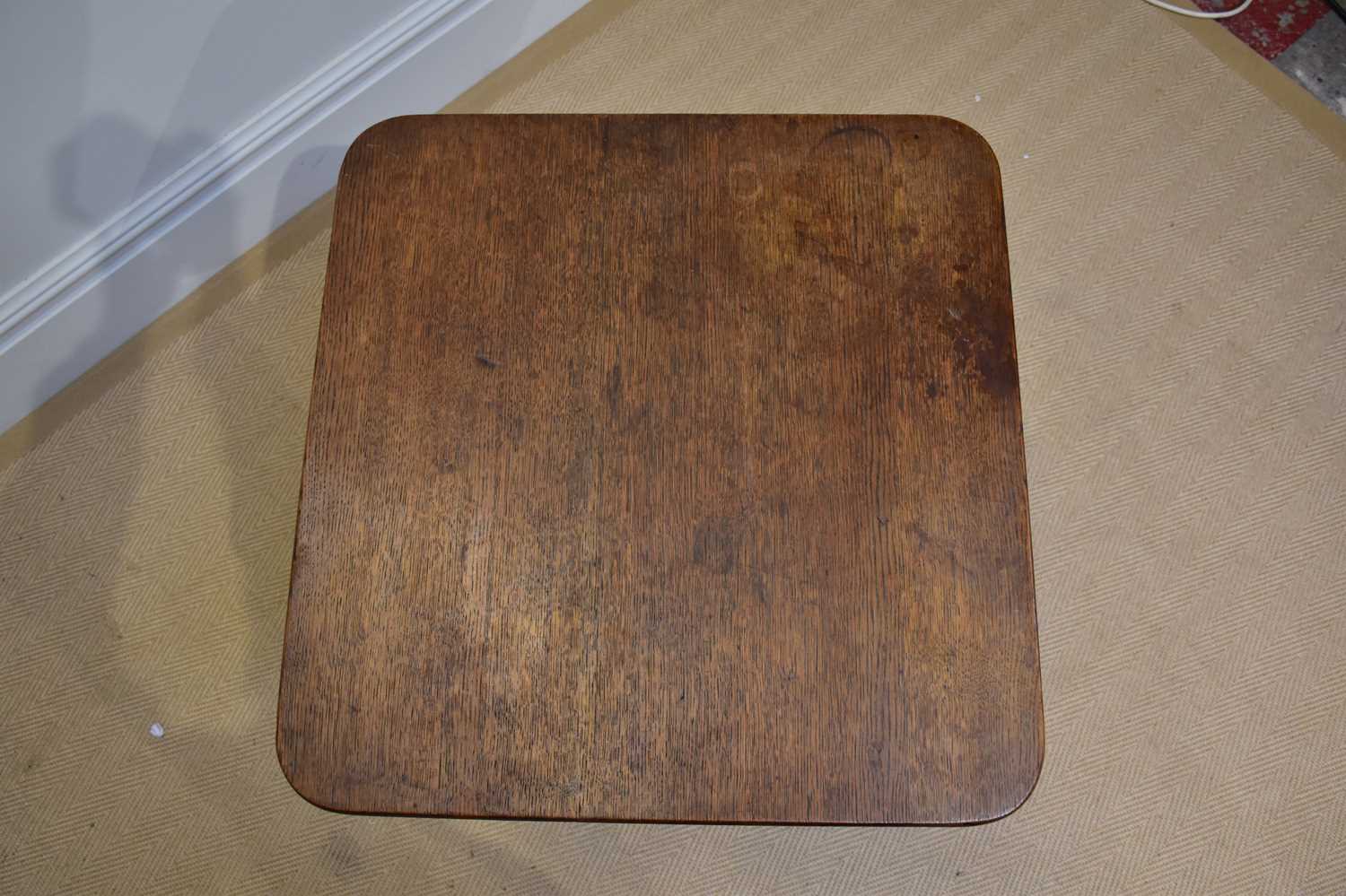 An early 19th century oak tilt-top occasional table, with rectangular top, on turned column and - Image 2 of 4