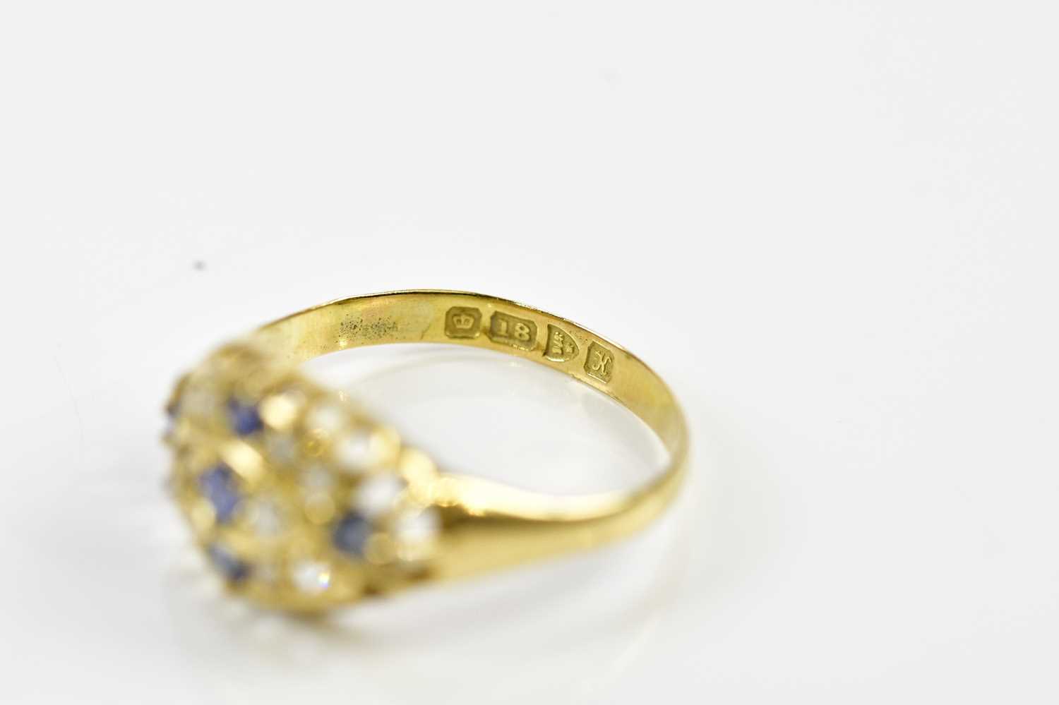 An 18ct yellow gold sapphire and diamond dress ring, size M ½, approx. 2.5g. - Image 3 of 3