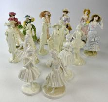ROYAL WORCESTER; a collection of ten figures comprising 'Kitty', 'Clara', 'Eleanor', 'Diana', '