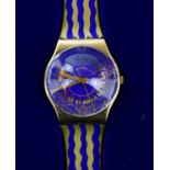 SWATCH; an unused Hocus Pocus limited edition circa 1991 analogue watch, designed by Higashi-Glazer,