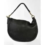 MULBERRY; a black pebbled calfskin leather Daria Hobo handbag with plaited short shoulder strap,