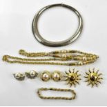 NINA RICCI; a gold and silver tone twist vintage bracelet, a pair of Butler diamante and faux