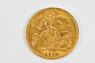 A George V half sovereign, 1914.