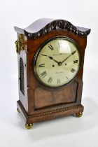 KNIGHT & WITHERS, BRISTOL; an early 19th century mahogany cased bracket clock, the shaped top