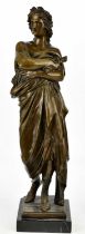 A reproduction bronzed figure of Virgil, on plinth base, height 73cm.