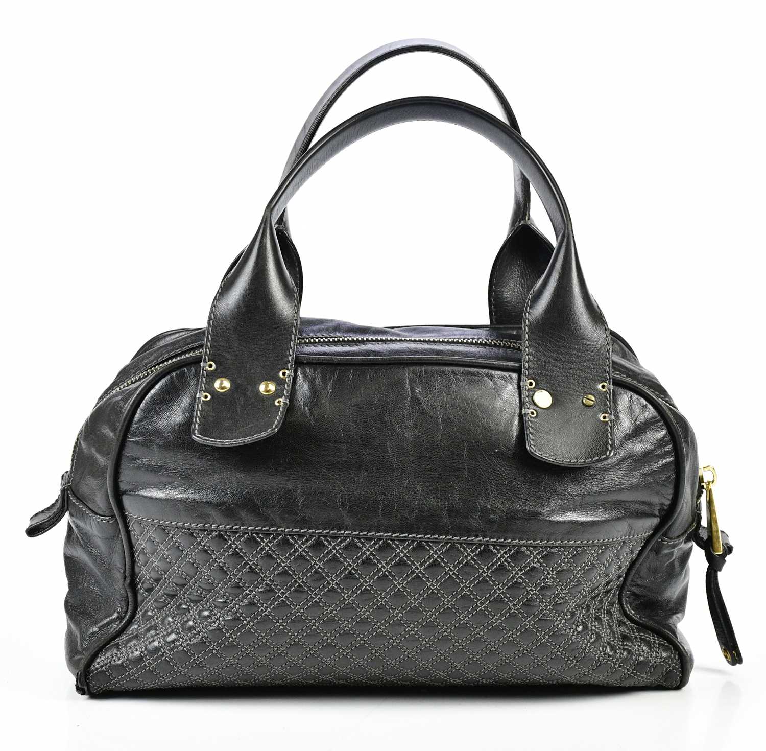 MARC JACOBS; a black quilted leather Elise handbag with shiny gold tone hardware, push lock, - Image 2 of 3