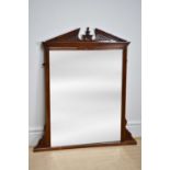 An Edwardian mahogany overmantel mirror, height 136cm, width 120cm.